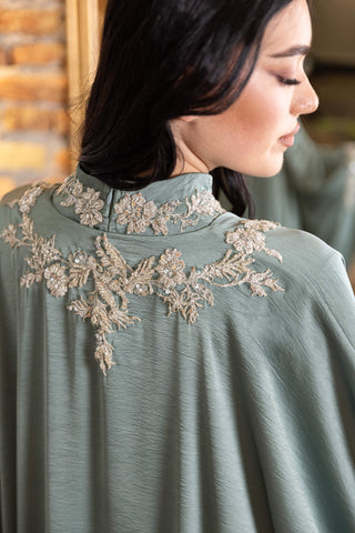 Golden Authority Embellished Abaya – Green