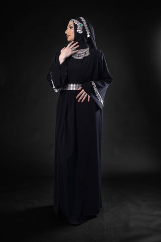 Charisma Ethno Silk Abaya – Black