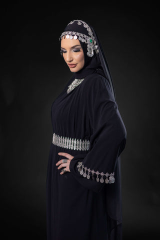 Charisma Ethno Silk Abaya – Black