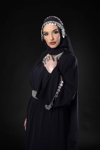 Charisma Ethno Silk Abaya – Black
