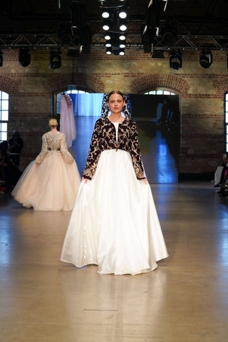 Diamond Mist Balcanian Embellished Vest Gown – White