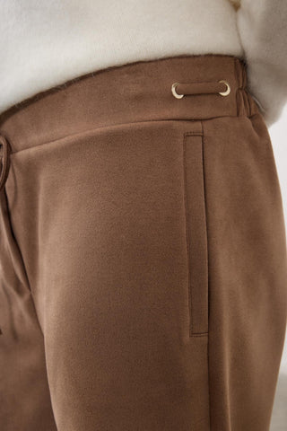 Selene Drawstring Tapered Trousers – Beige