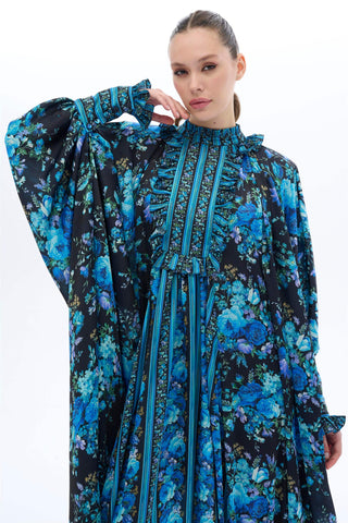 ŞERİT GARNİLİ KAFTAN ELBİSE Saks