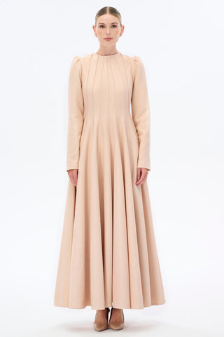 Shimmer-Trim Jacquard Maxi Dress – Pink