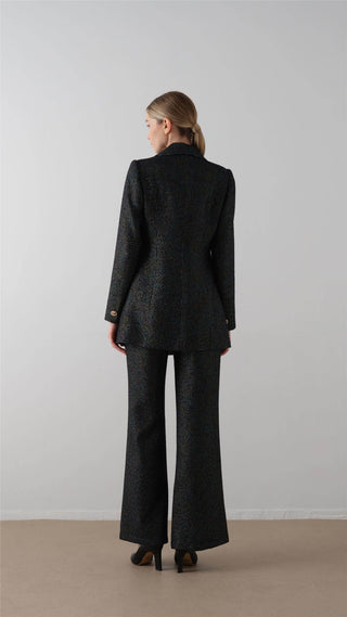 Lurex Tweed Suit Set – Navy