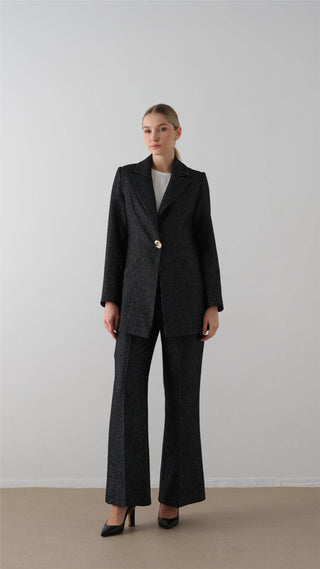 Lurex Tweed Suit Set – Navy