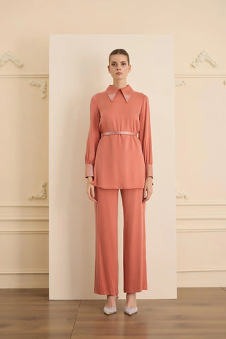 Splendid Embellished Collar Blouse – Copper