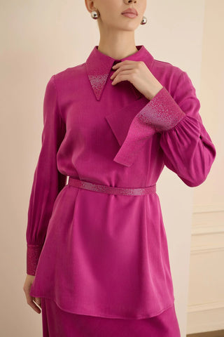 Splendid Embellished Collar Blouse – Fuchsia