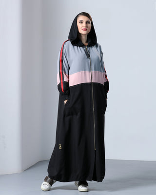 Grey Pink Stripe sporty wear