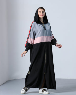 Grey Pink Stripe sporty wear