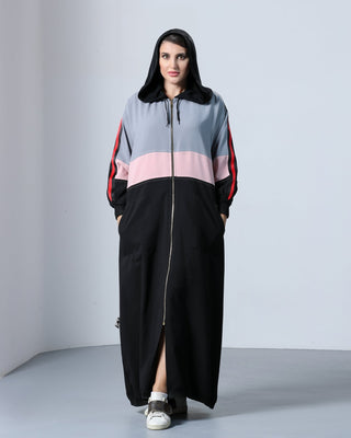 Grey Pink Stripe sporty wear