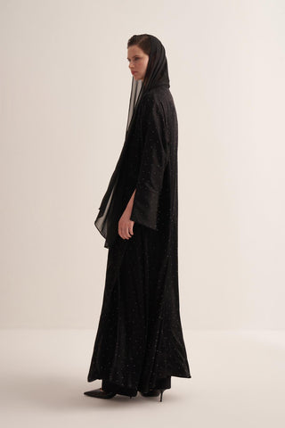 Stylish Black Abaya & Matching Scarf Set