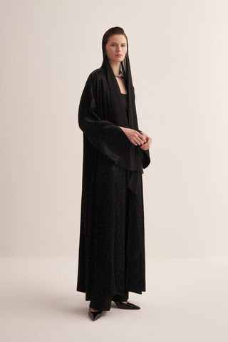 Stylish Black Abaya & Matching Scarf Set