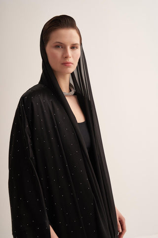 Stylish Black Abaya & Matching Scarf Set