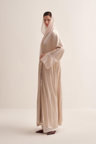 Stylish Beige Abaya & Matching Scarf Set