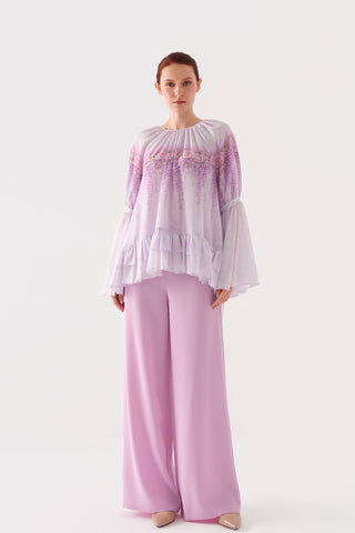 SU DESENLİ TUNİK PANTOLON TAKIM Lila