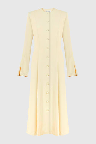 Front Button Tencel Maxi Dress – Ecru