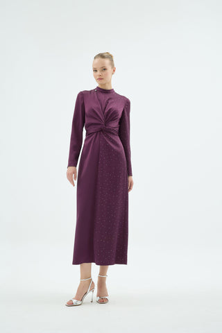 Umberto Crystal Dress – Plum