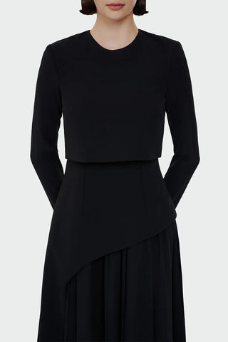 Layered Maxi Evening Dress – Black