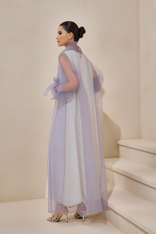 Valeria Organza Abaya Lilac