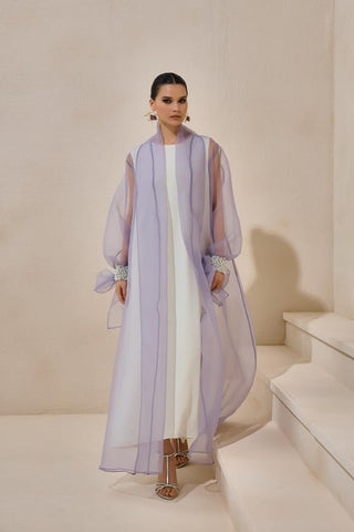 Valeria Organza Abaya Lilac