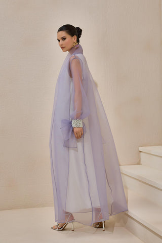 Valeria Organza Abaya Lilac
