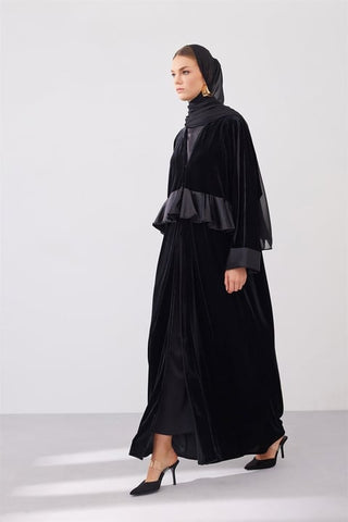 Velvet Rania Abaya - Black