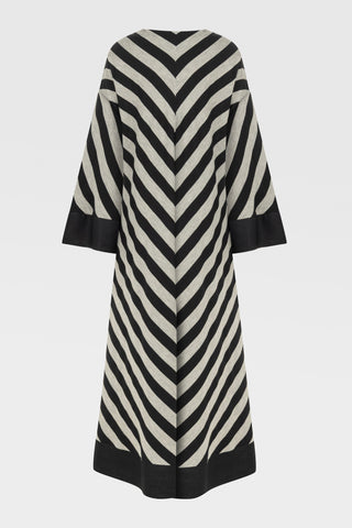 diagonal stripe maxi dress Elegant Diagonal Stripe Print Asymmetrical Flowy Maxi Dress Likemychoice