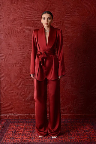 Vespera Satin Set — Burgundy