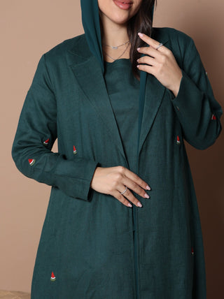 Watermelon Linen Abaya Green