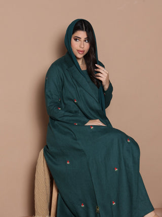 Watermelon Linen Abaya Green