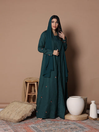 Watermelon Linen Abaya Green