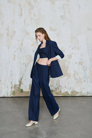 Madeleine Oversize Pinstripe Blazer – Navy