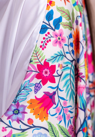 White flower Silk Co-ord Set