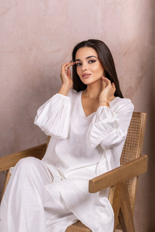 White Linen Co-ord Set