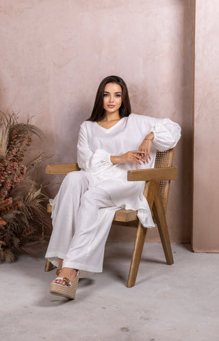 White Linen Co-ord Set