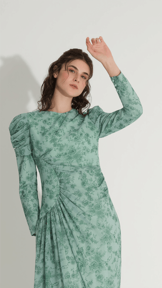 Side Ruched Dress – Green