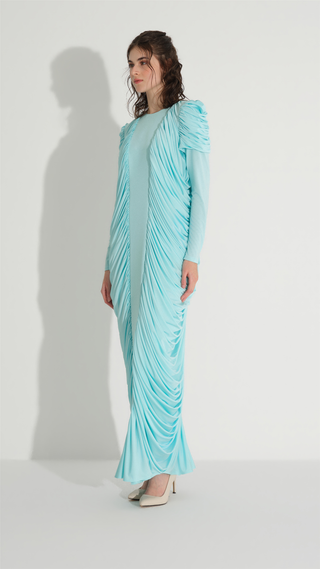 Ruched Draped Dress – Mint