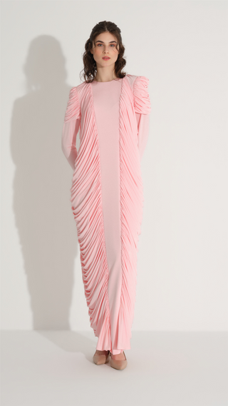Ruched Draped Dress – Pink