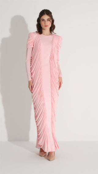 Ruched Draped Dress – Pink