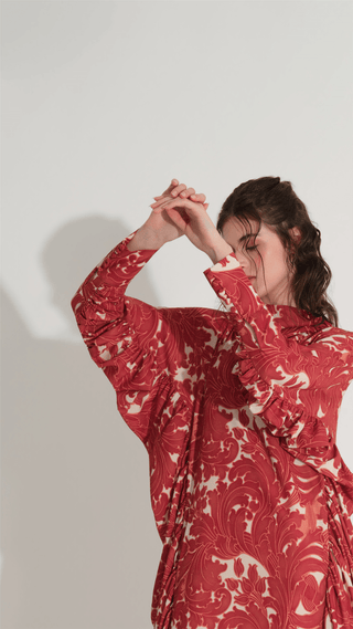 Ruched Kaftan Dress – Cinnamon